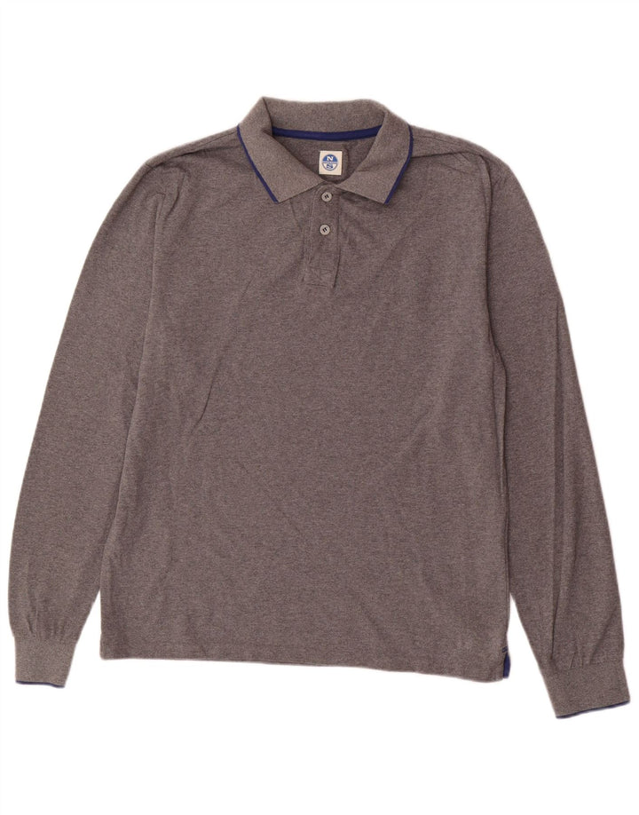Polo a maniche lunghe da uomo North Sails Large in cotone grigio