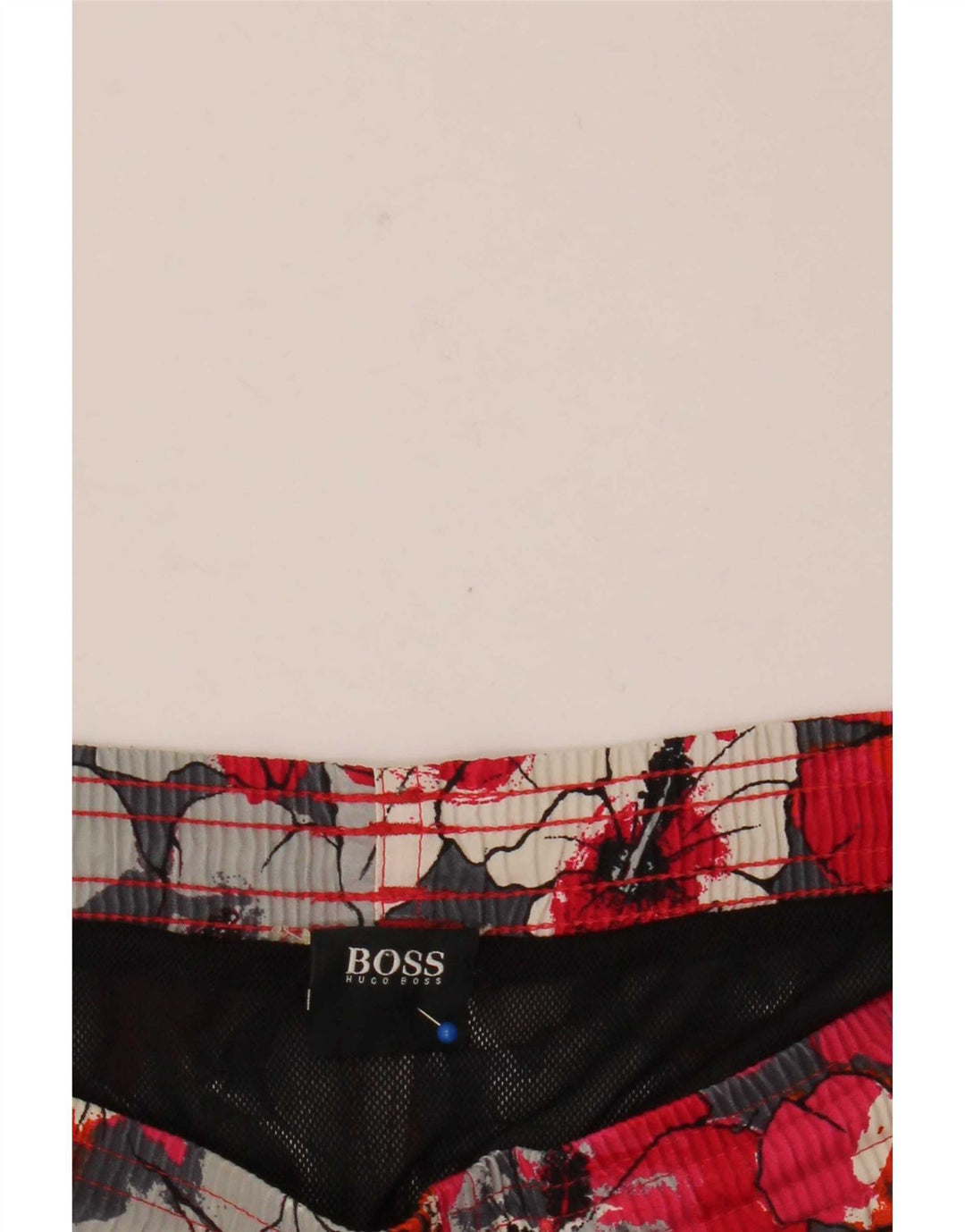Pantaloncini da bagno da uomo Hugo Boss grandi rossi floreali