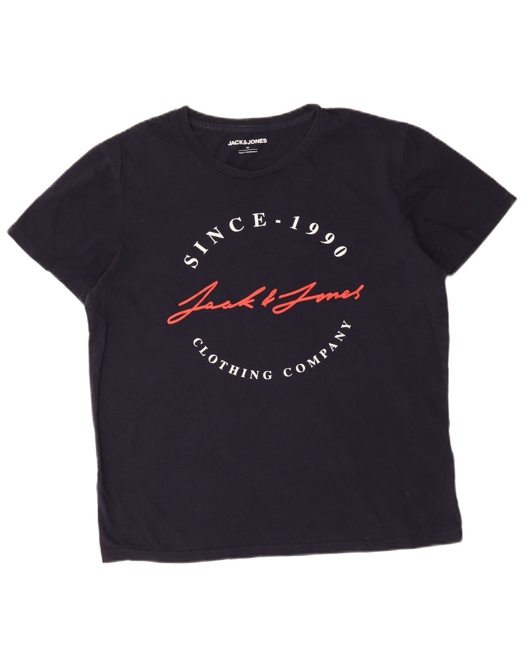 T-shirt grafica da uomo Jack & Jones Top in cotone blu navy medio