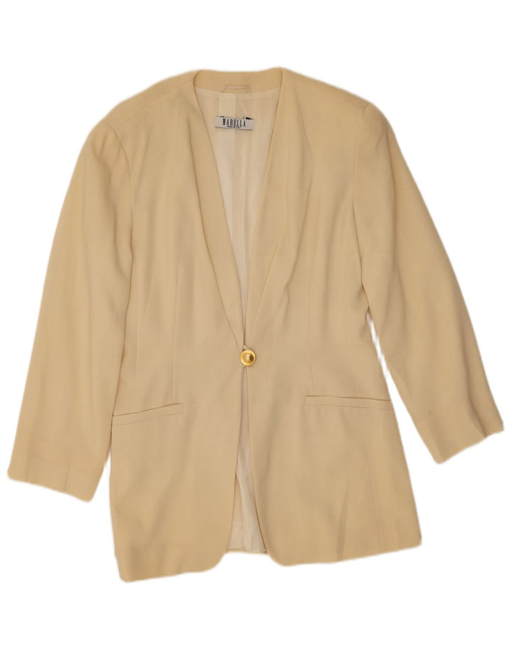 Giacca blazer da donna a 1 bottone Marella UK 12 lana vergine gialla media