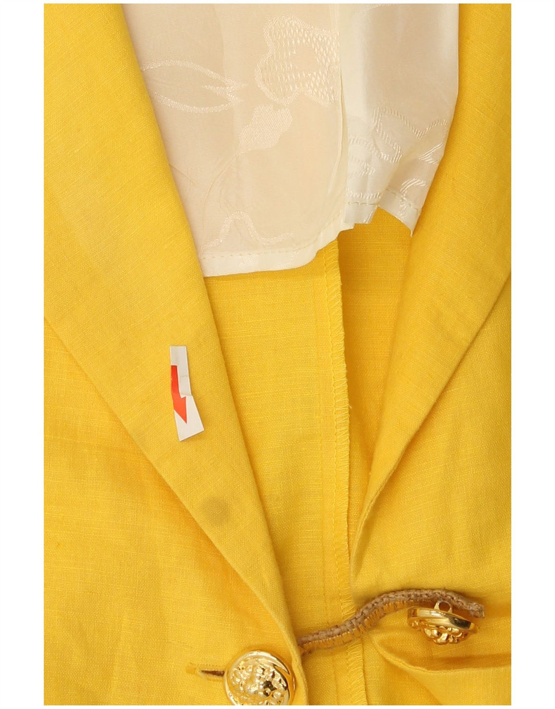 Giacca blazer vintage da donna a maniche corte a 1 bottone UK 14 giallo medio