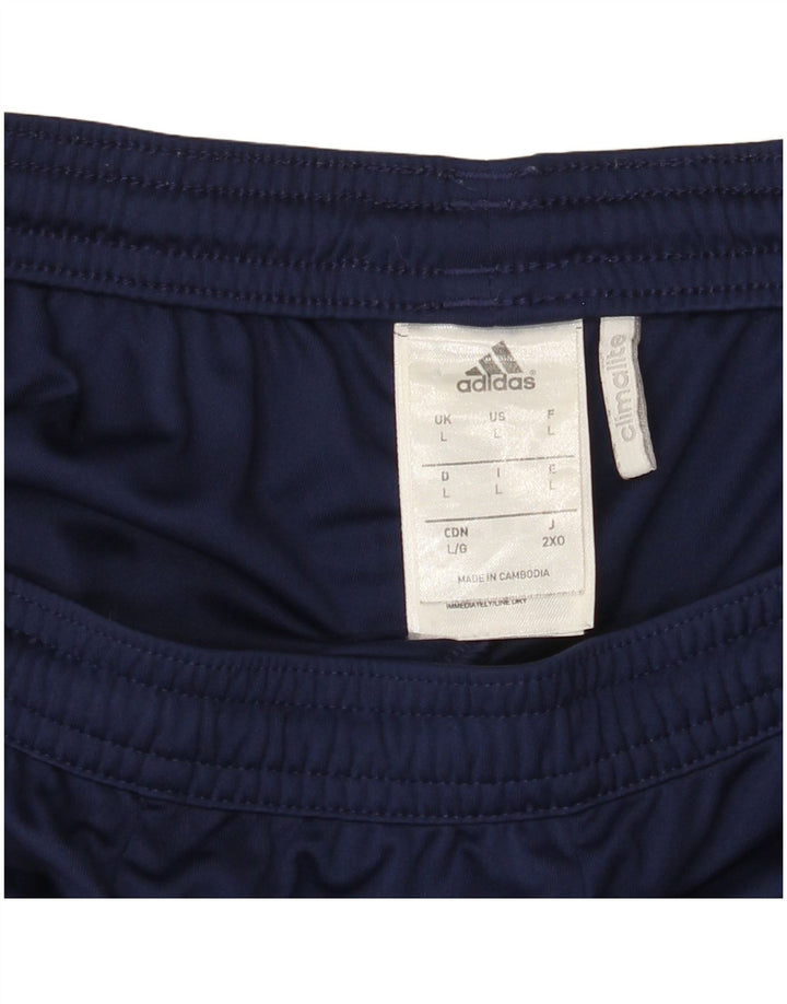Pantaloncini sportivi Adidas Climalite da uomo di grandi dimensioni in poliestere color block blu navy