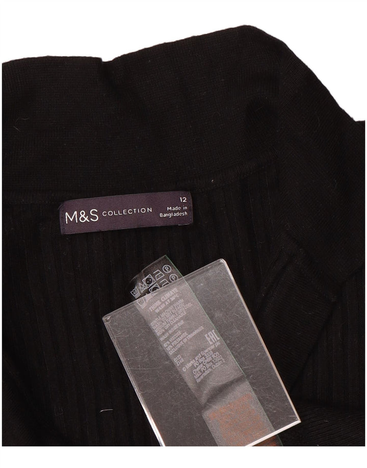 Maglione da donna Marks & Spencer con collo alto UK 12 Viscosa nera media