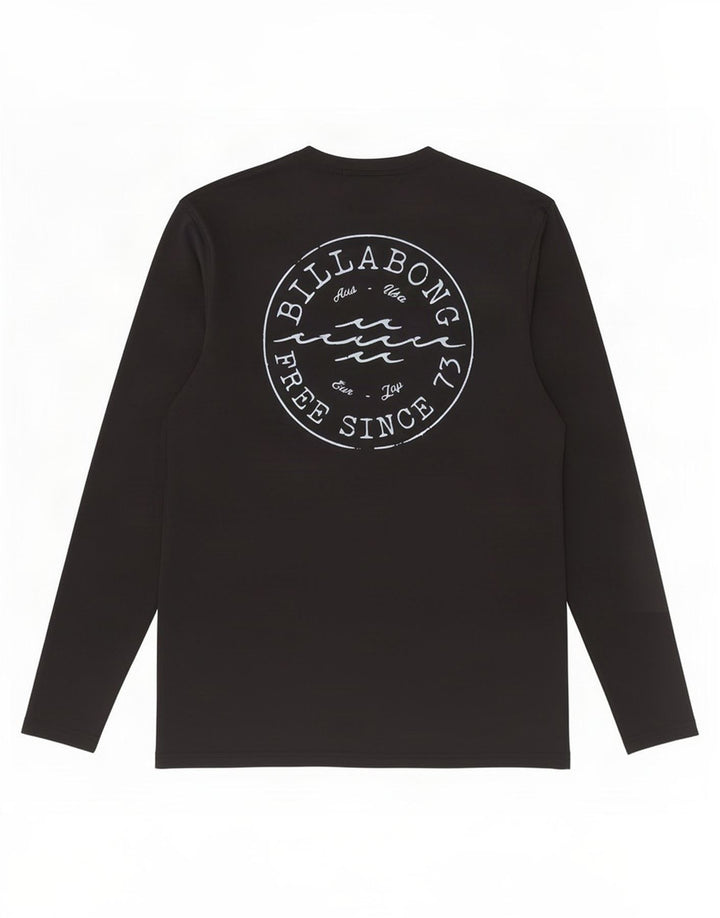 Billabong Top da uomo con vestibilità ampia grafica manica lunga grande poliestere nero