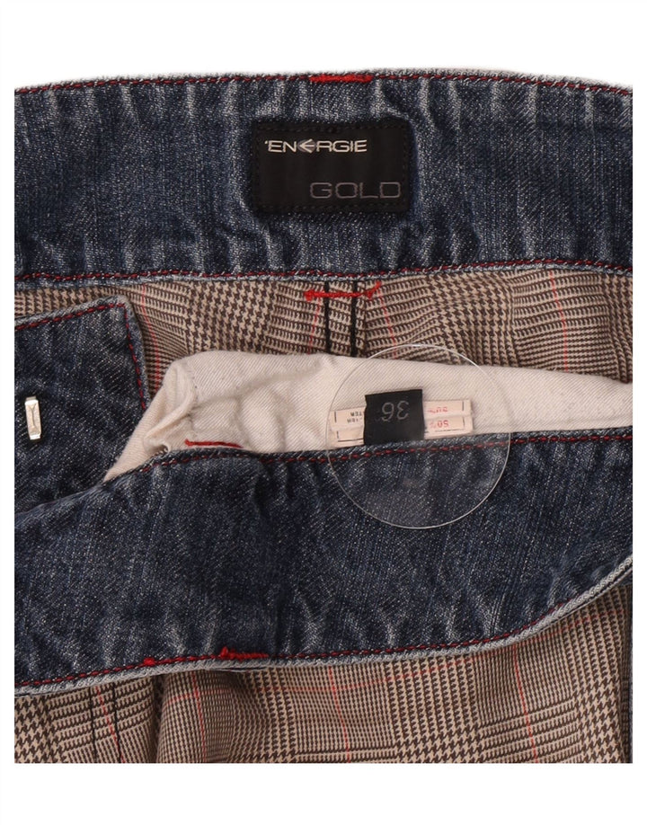 Pantaloncini casual da uomo Energie W36 grandi cotone pied de poule marrone