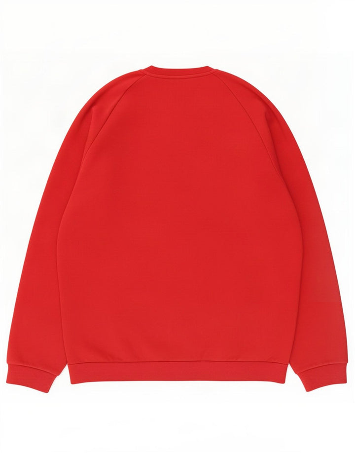Felpa Adidas Uomo Maglione Grande Rosso Cotone