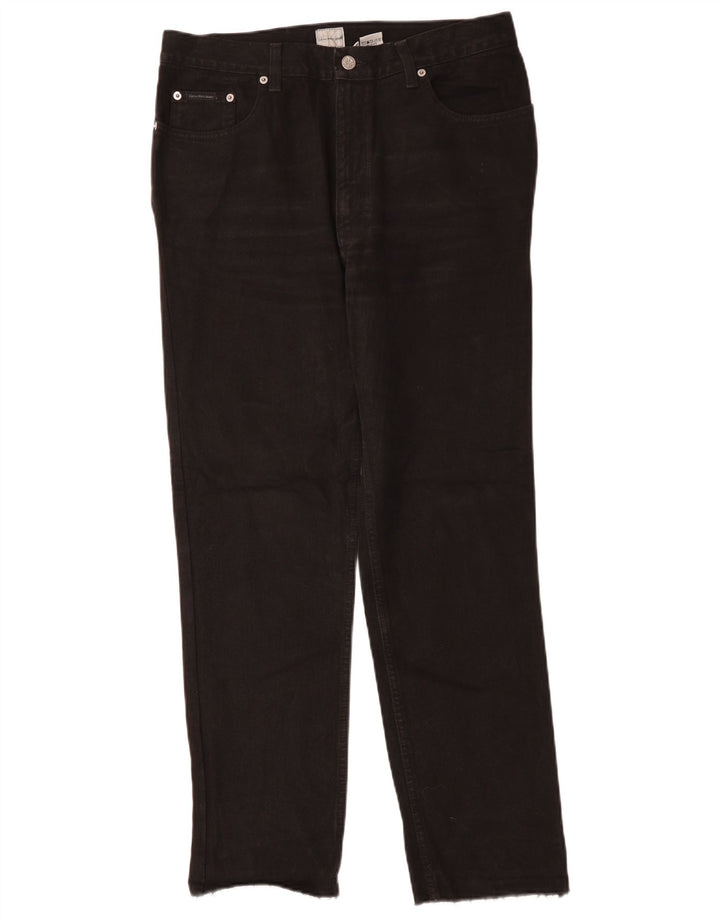 CALVIN KLEIN Jeans dritti da uomo W32 L30 cotone nero