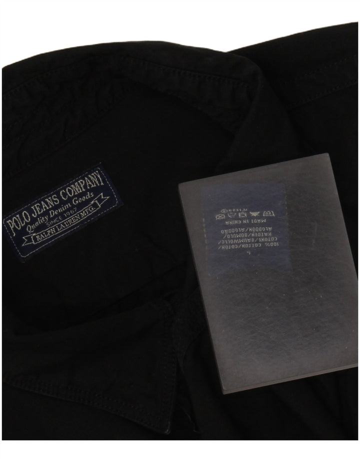 RALPH LAUREN Camicia da uomo grande in cotone nero