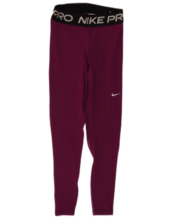 Leggings grafici Nike Dri Fit da donna UK 8 Small Purple Colourblock