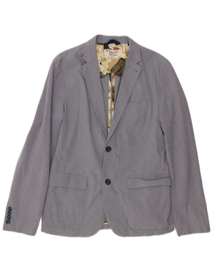 Giacca blazer da uomo a 2 bottoni Penguin UK 36 piccolo cotone blu