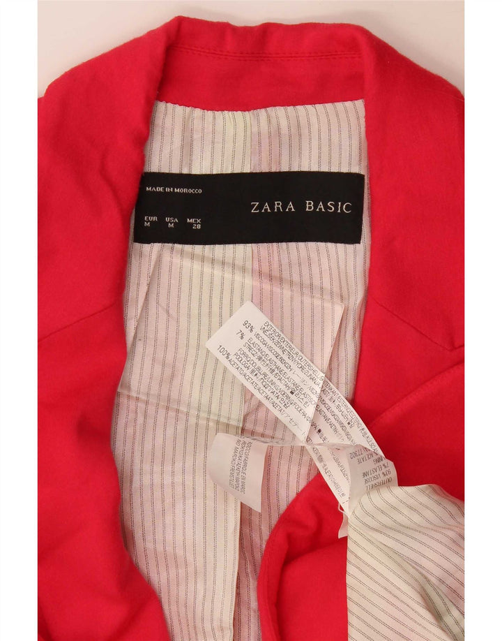 Giacca blazer a 1 bottone da donna Zara UK 12 viscosa rosa medio