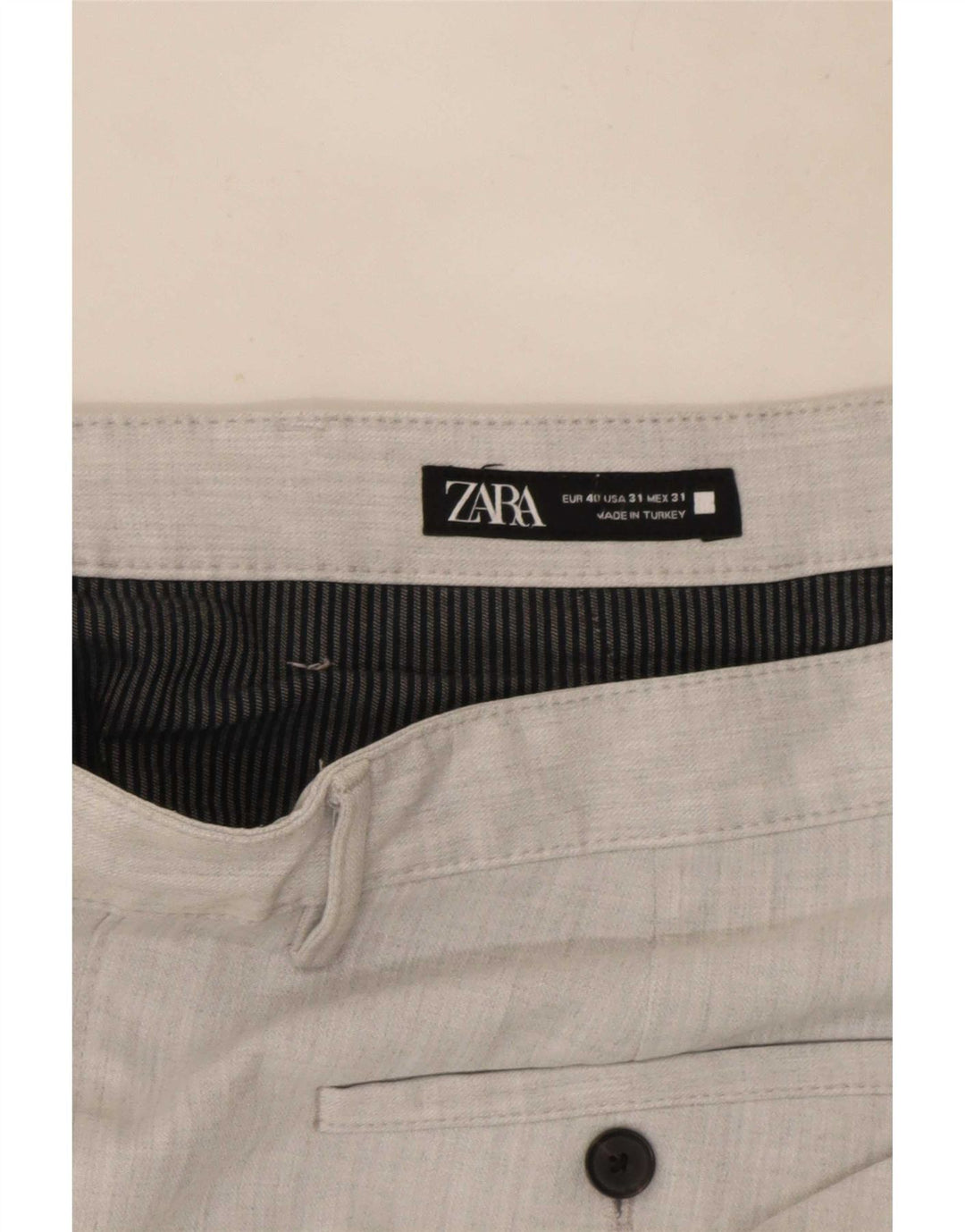 Pantaloni chino slim da uomo Zara EU 40 medio W31 L28 grigio
