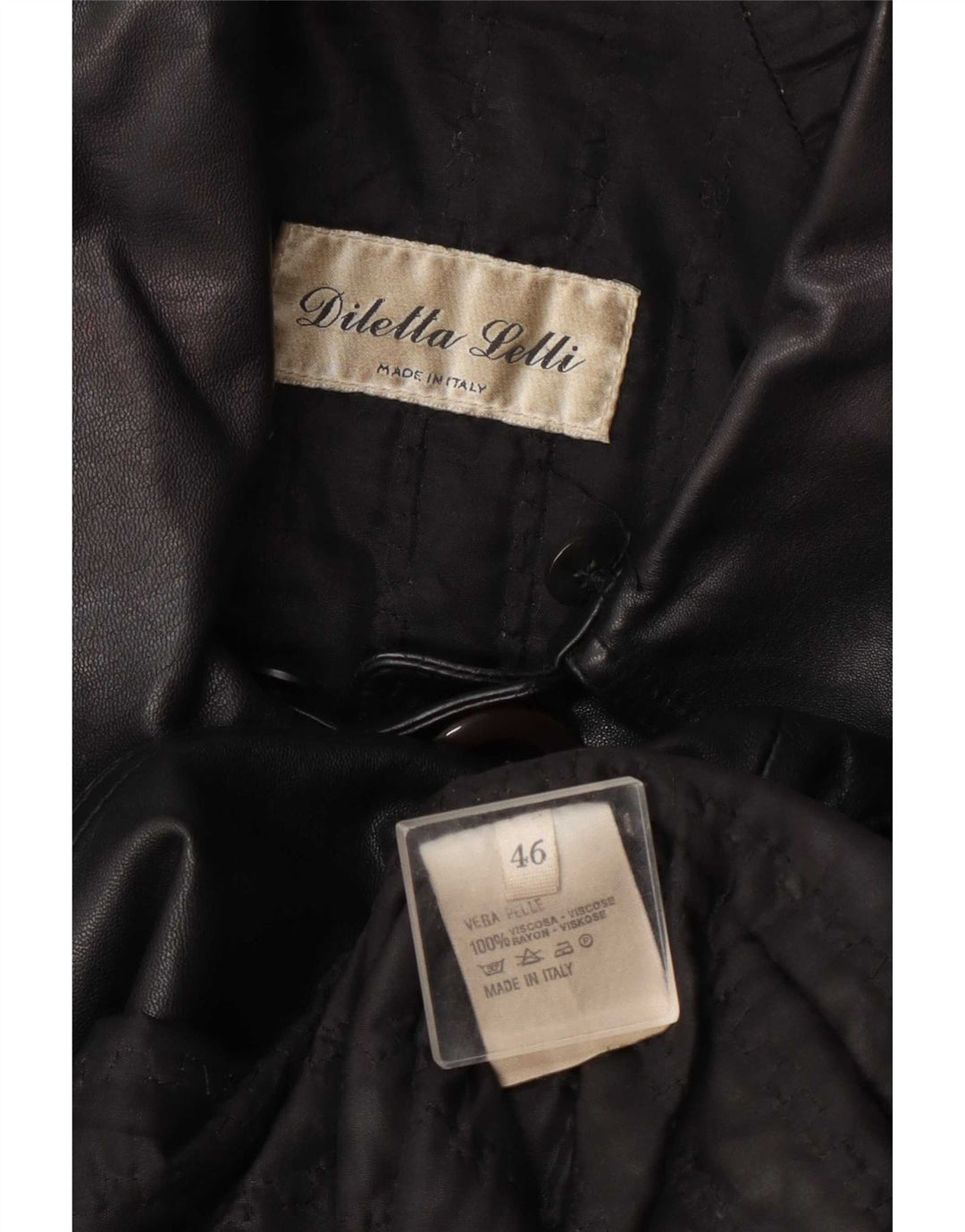 Cappotto in Pelle Donna Diletta Lelli IT 46 Large Nero