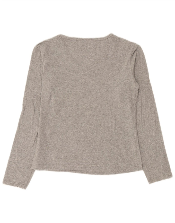 Top grafico da donna Arena manica lunga UK 14 grande grigio screziato