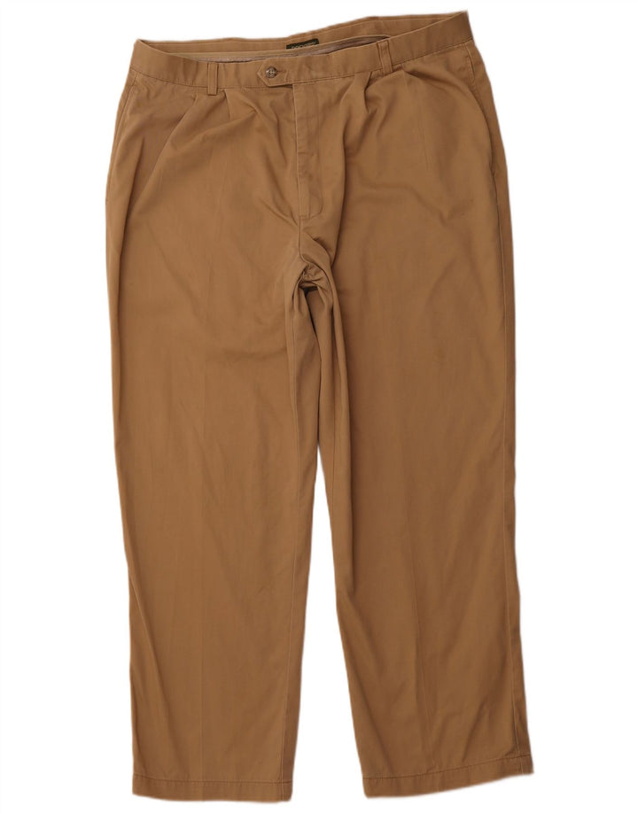 DOCKERS Pantaloni da abito dritti da uomo W40 L30 in cotone beige