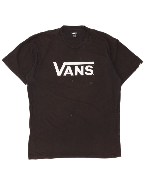 T-shirt grafica da uomo Vans Top grande in cotone nero