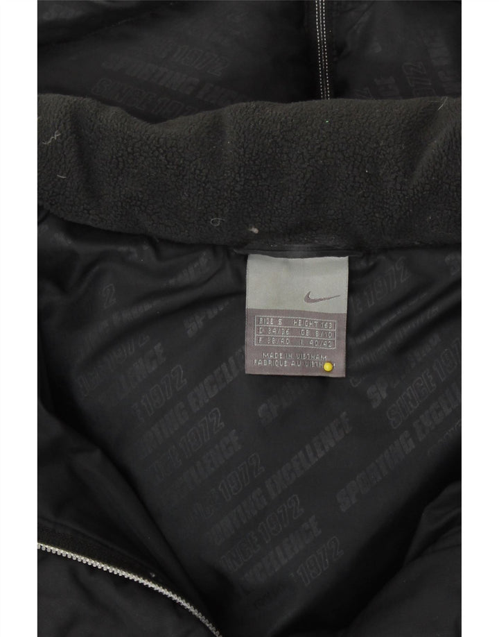 Cappotto imbottito lungo con cappuccio Nike da donna UK 8/10 piccolo nero