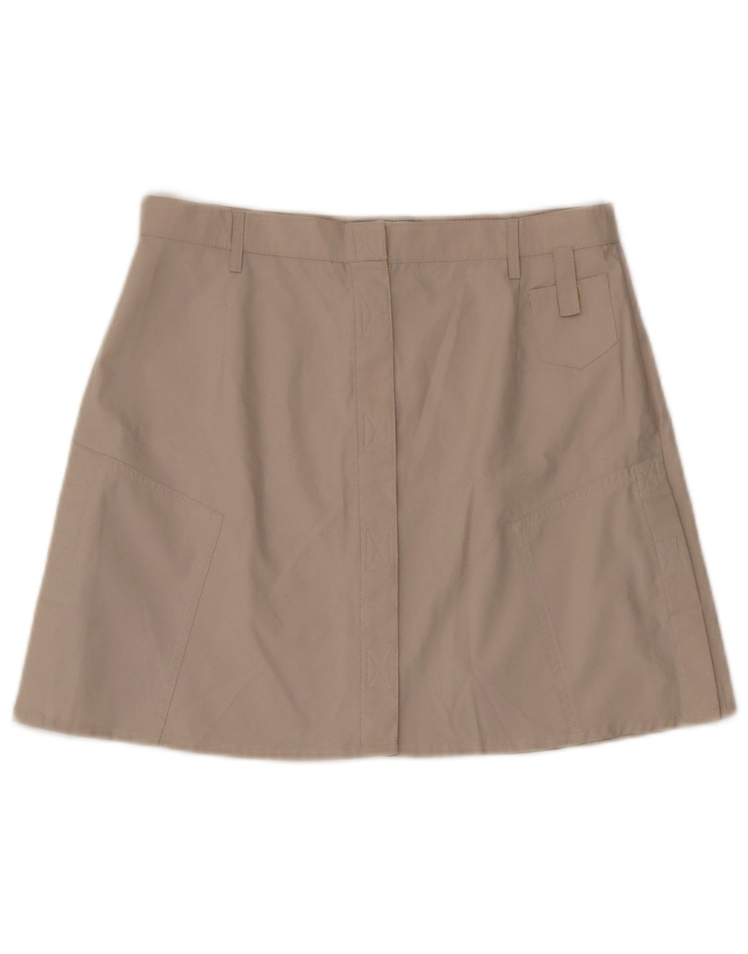 Minigonna vintage da donna media W28 poliestere beige