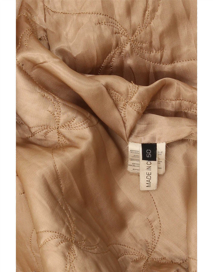 Cappotto in pelle vintage da donna EU 50 3XL Beige classico