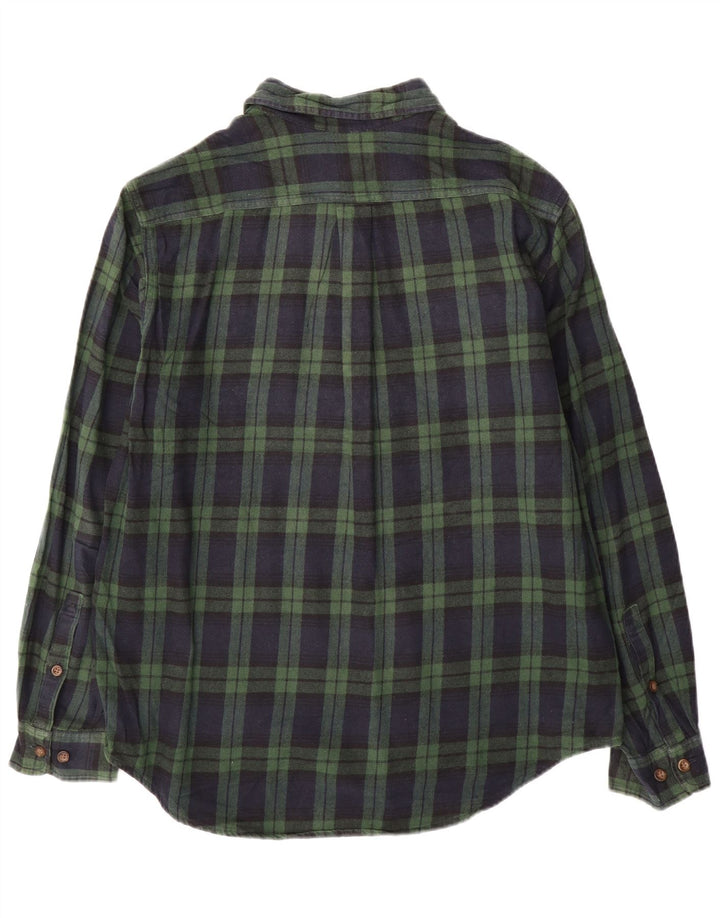 EDDIE BAUER Camicia da uomo in flanella XL verde a quadri in cotone