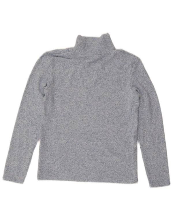 Zara Womens Top Long Sleeve UK 14 Large Blue Flecked Viscose