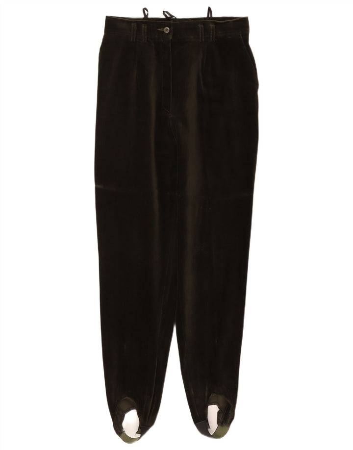 Pantaloni da donna in velluto con staffa VINTAGE EU 40 medio W27 L29 cotone verde