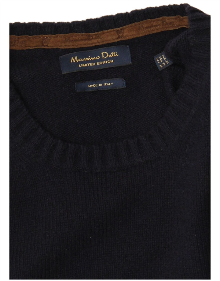 Maglione maglione girocollo da uomo Massimo Dutti XL blu navy