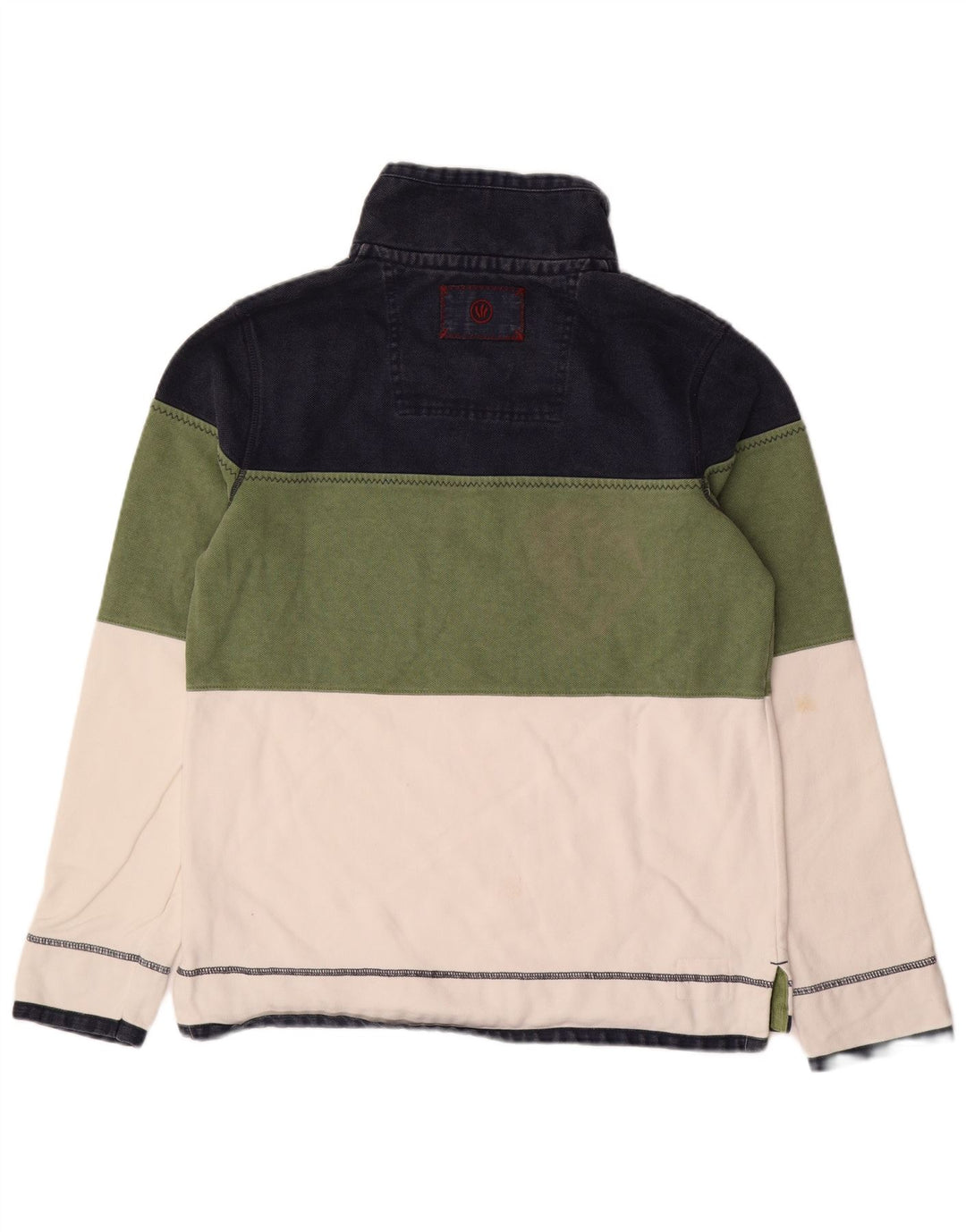 Felpa da uomo con collo con zip Fat Face, maglione piccolo, multicolore, color block