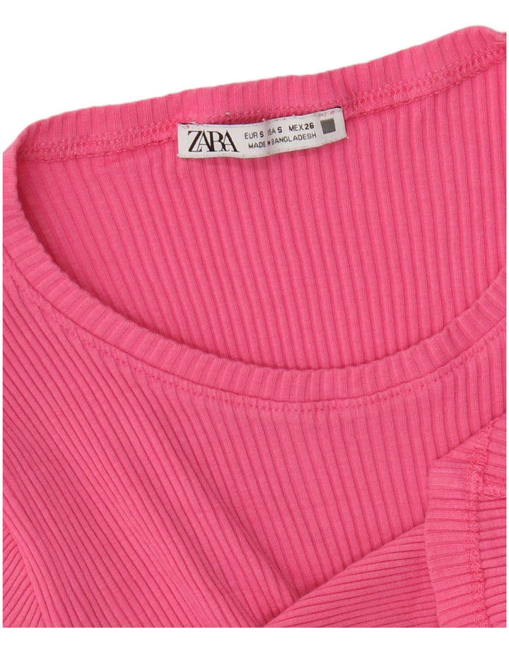 Top Blusa Donna Zara UK 8 Small Rosa