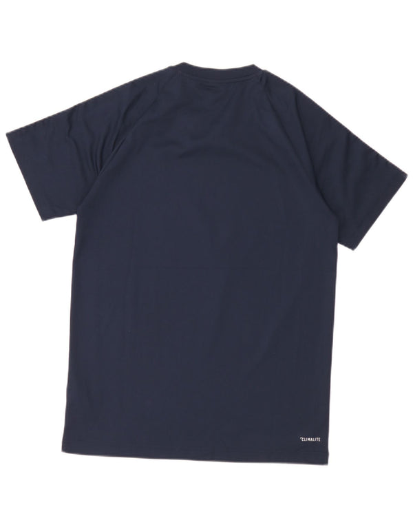 T-shirt Adidas Climalite da uomo Top piccola in poliestere blu navy