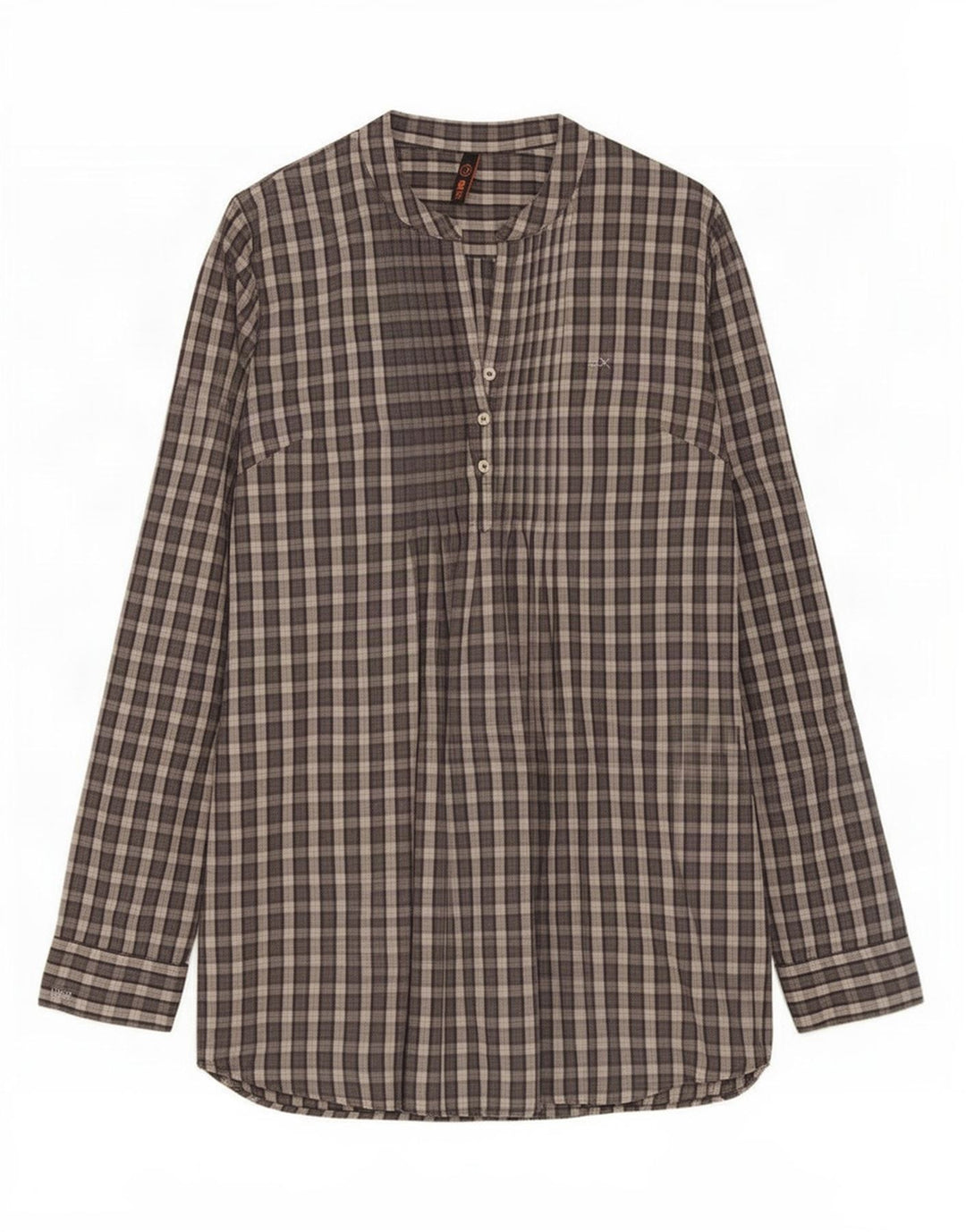 Camicia pullover da donna Sun68 UK 10 piccolo cotone a quadri grigio