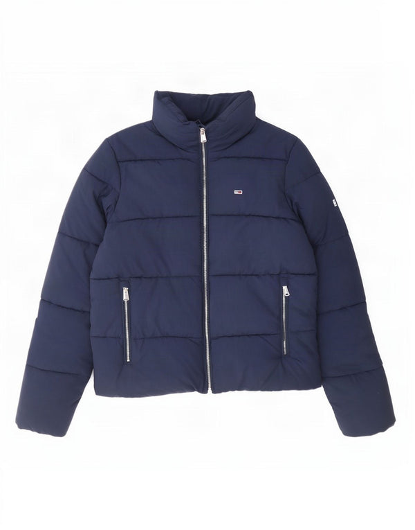 Giacca imbottita oversize da donna Tommy Hilfiger UK 6 XS blu navy in poliammide