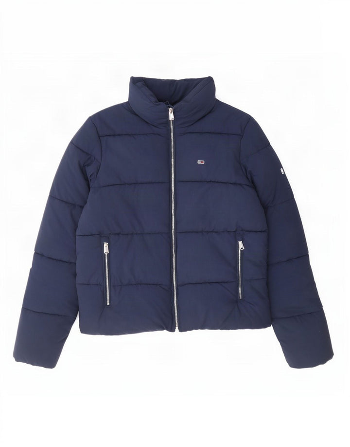 Giacca imbottita oversize da donna Tommy Hilfiger UK 6 XS blu navy in poliammide