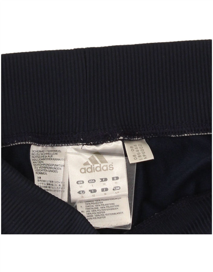 Pantaloni da tuta da donna Adidas UK 10 Small Blu Navy Poliestere