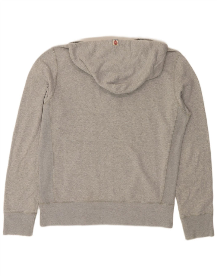 FRANKLIN MARSHALL Mens Graphic Hoodie Jumper Medium Grey Cotton