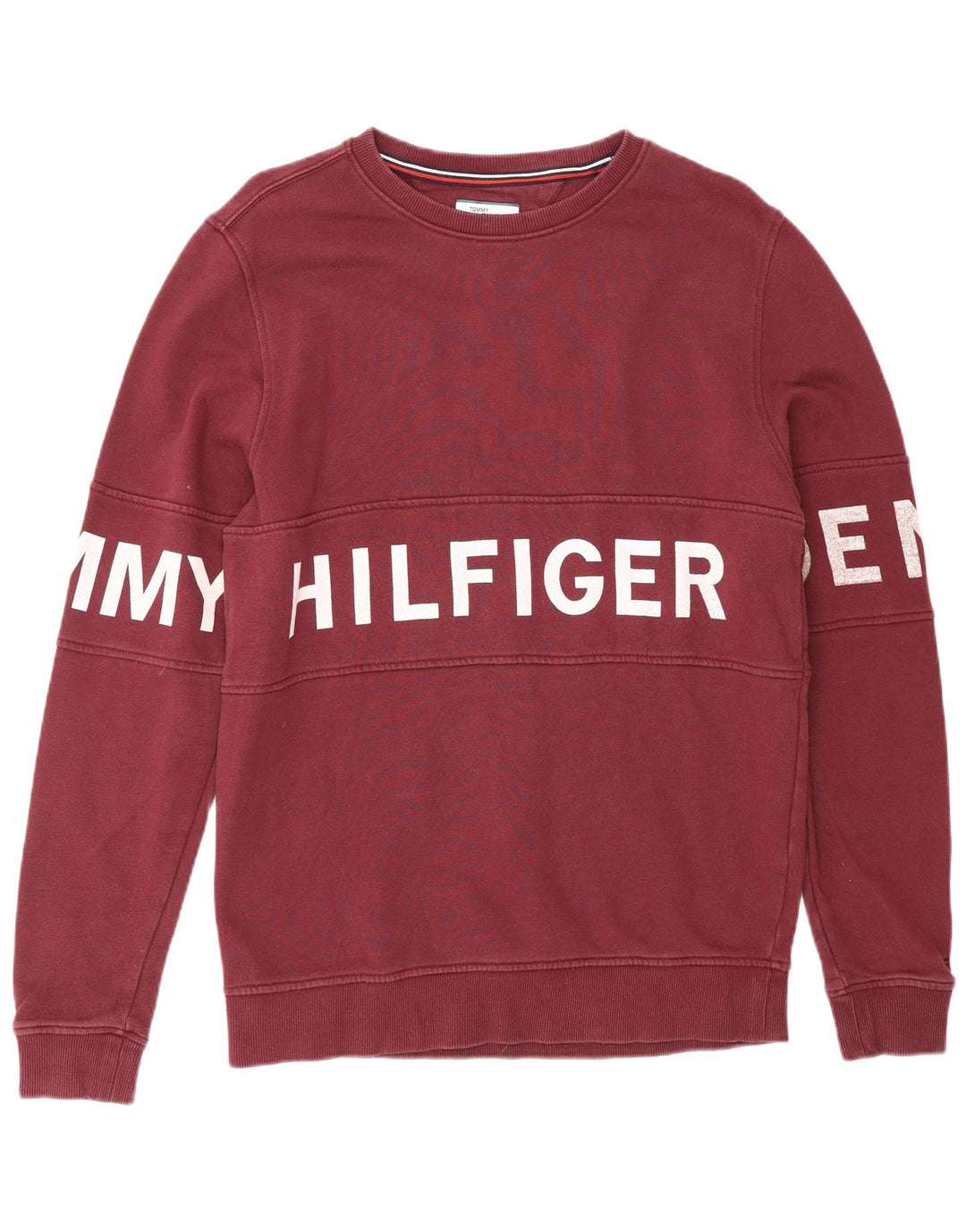 TOMMY HILFIGER Felpa grafica da uomo Maglione cotone bordeaux medio