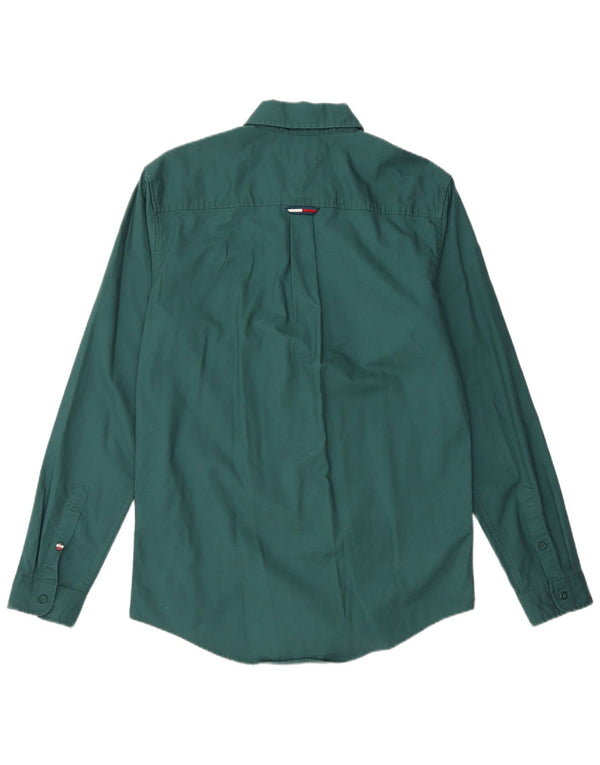 TOMMY HILFIGER Mens Shirt Small Green Cotton