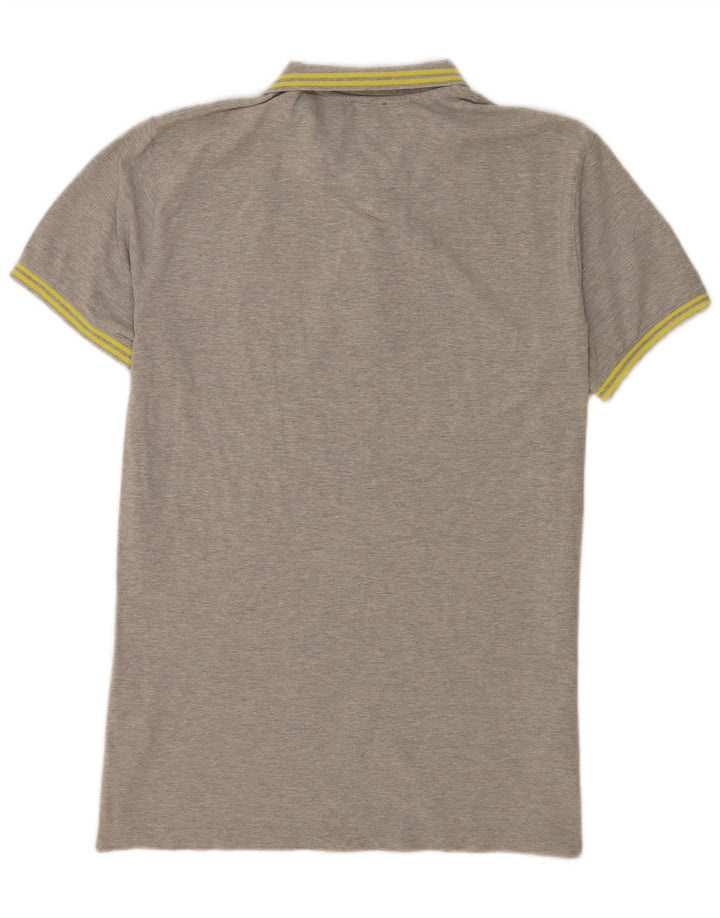 Polo da uomo Diesel XL in cotone a righe grigie