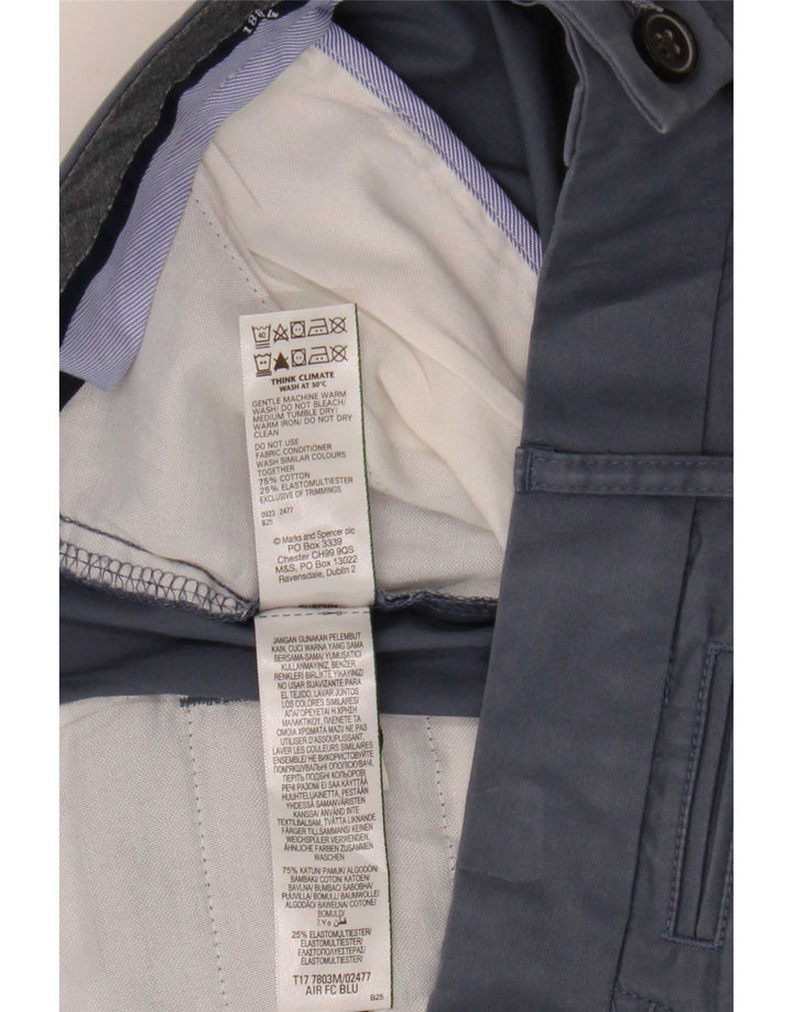 Pantaloncini chino da uomo Marks & Spencer W38 XL cotone blu