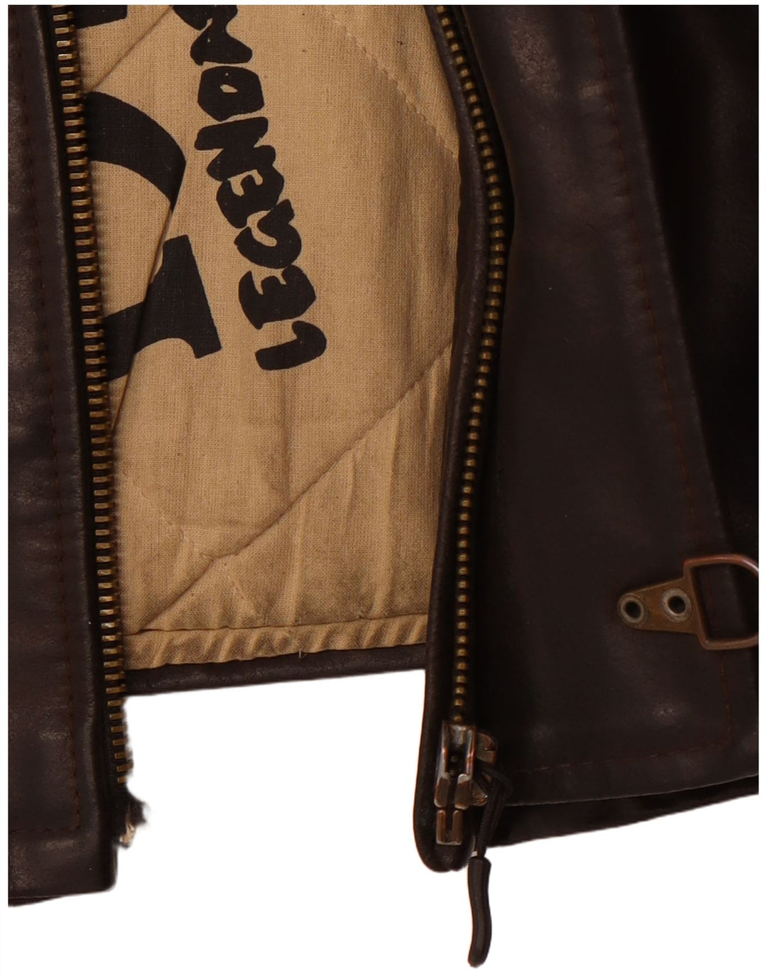 Giacca leggendaria 1957 Giacca in pelle da uomo UK 36 Piccola pelle marrone