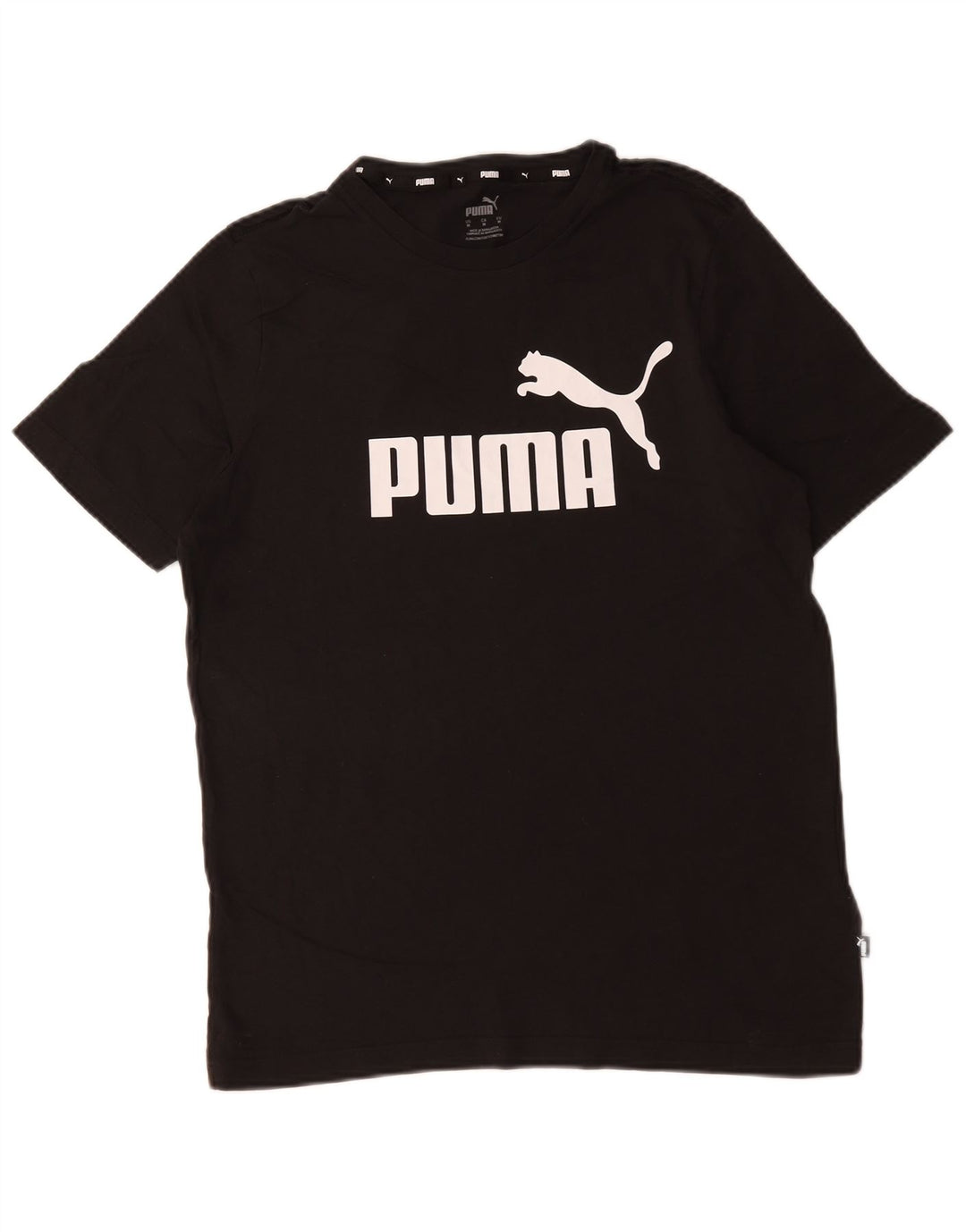 T-shirt grafica da uomo Puma Top in cotone nero medio