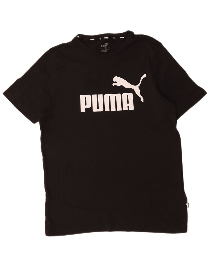 T-shirt grafica da uomo Puma Top in cotone nero medio