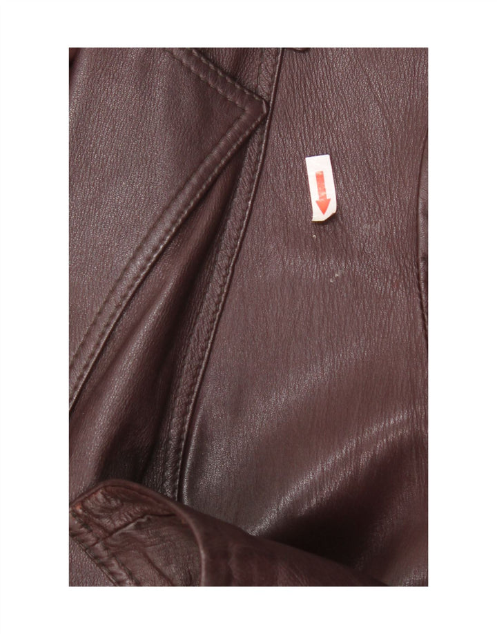 Cappotto in pelle da donna vintage UK 14 Pelle bordeaux media