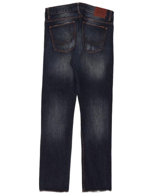 Jeans slim da uomo in stile motociclista Superdry W32 L32 in cotone blu