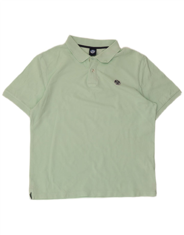 Polo da uomo North Sails in cotone verde medio