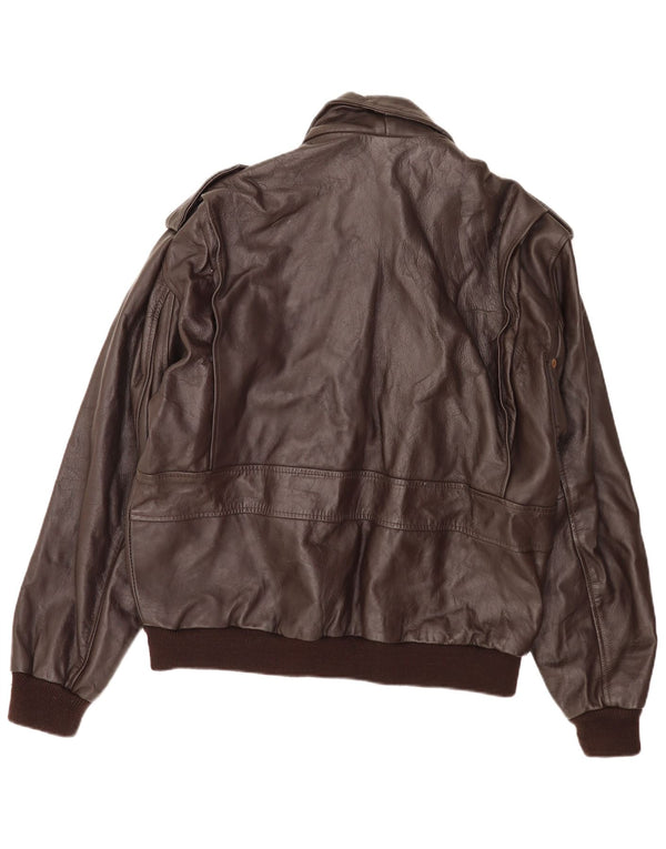 Bomb Boogie Giacca da aviatore da volo in pelle da uomo UK 42 XL Marrone