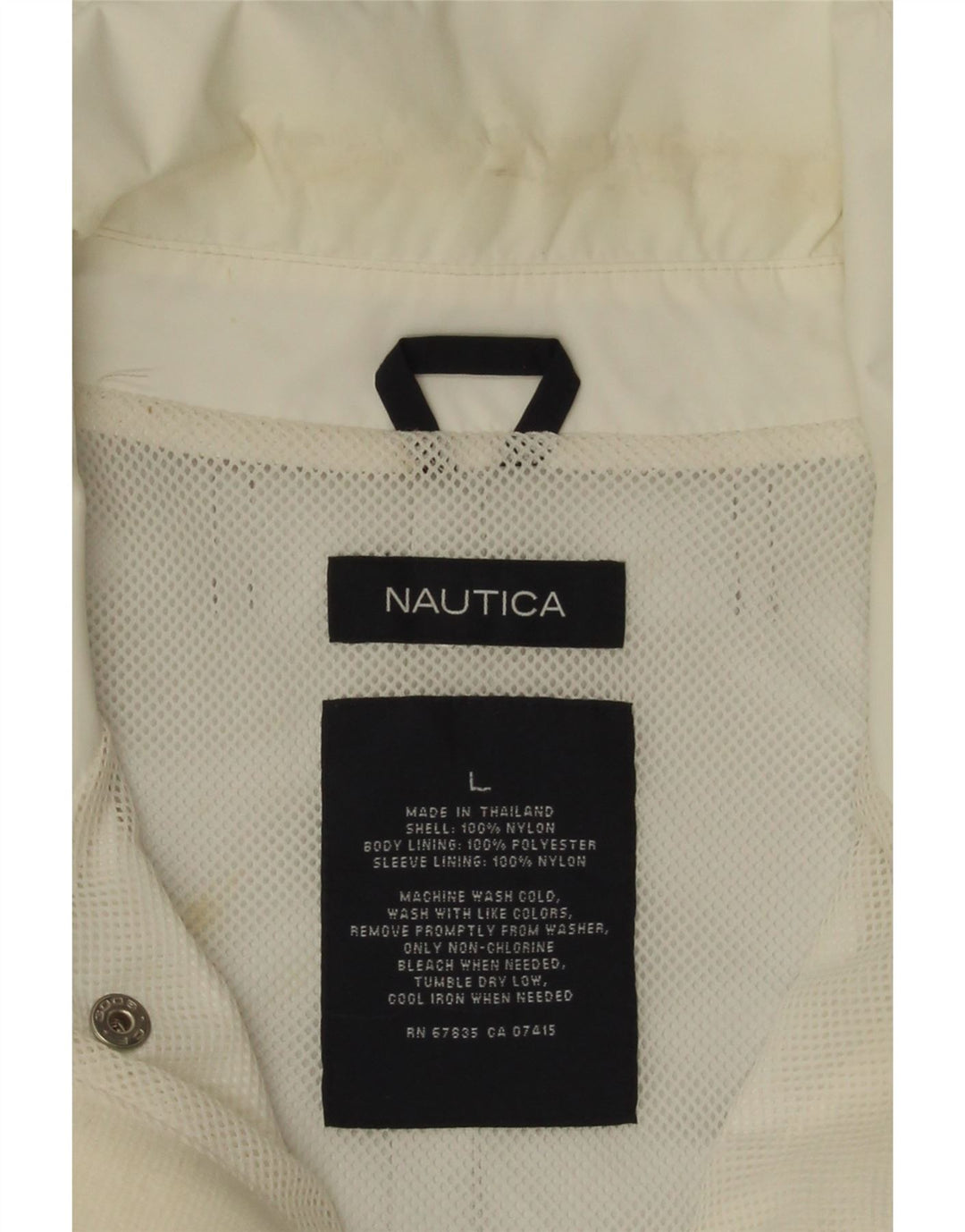 Giacca antipioggia da uomo Nautica UK 40 Large nylon color block bianco
