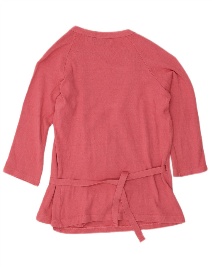Zara Donna Camicetta Avvolgente con Maniche a 3/4 Top UK 12 Viscosa Rosa Medio
