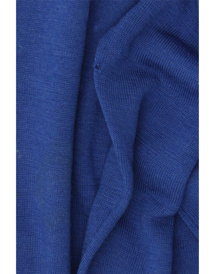 Maglione da uomo con scollo a V Kickers in lana blu medio