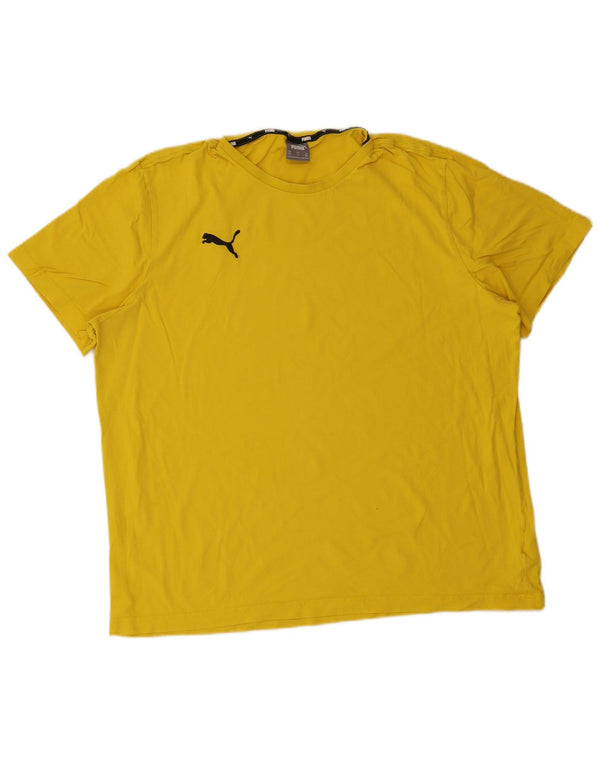 T-shirt da uomo Puma Top 2XL in cotone giallo